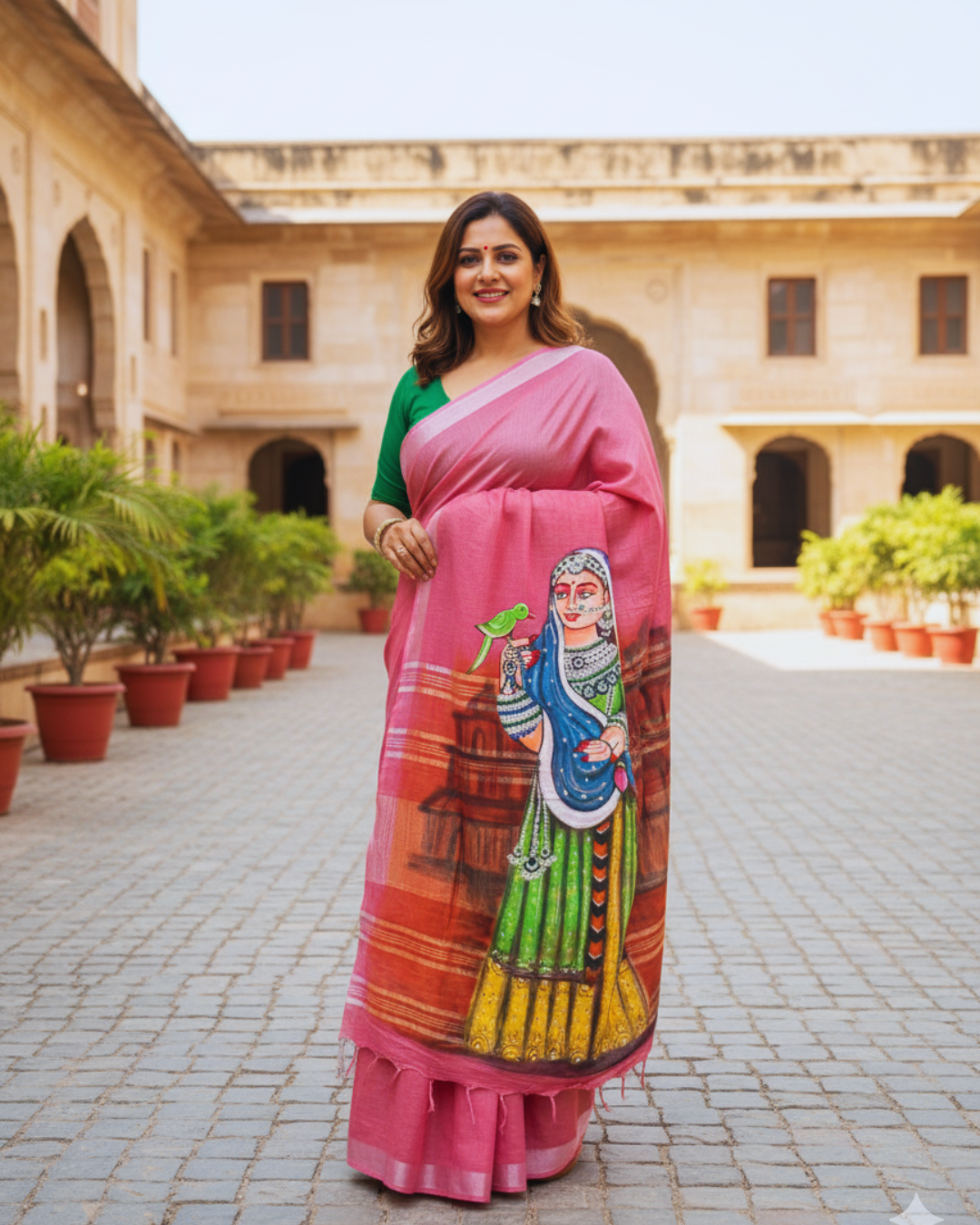 Rani Padmavati-themed hand-painted saree