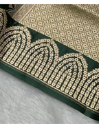 Green Pure Mashru Silk Saree with Sona Rupa Zari Weaving