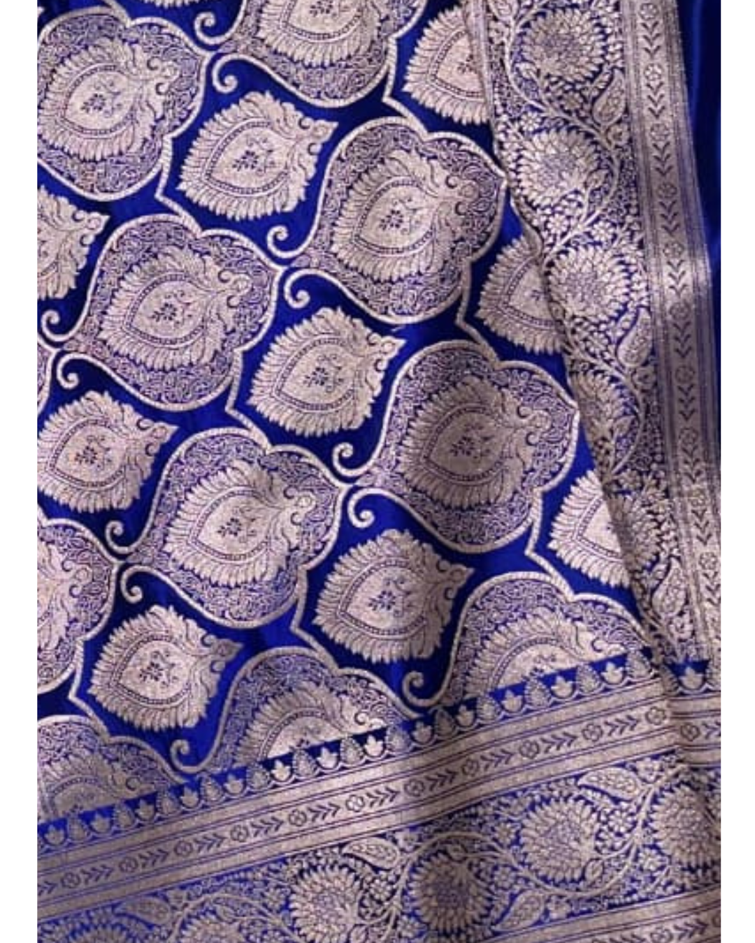 Blue Bridal Mashru Silk Saree With Zari Weaving