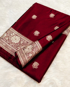 Pure Banarasi Silk Saree with Rose Weaving
