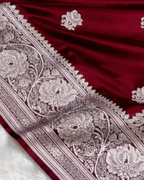 Pure Banarasi Silk Saree with Rose Weaving