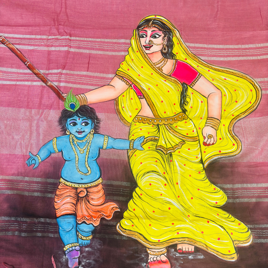 Hand-Painting Saree (Bal-Krishna)