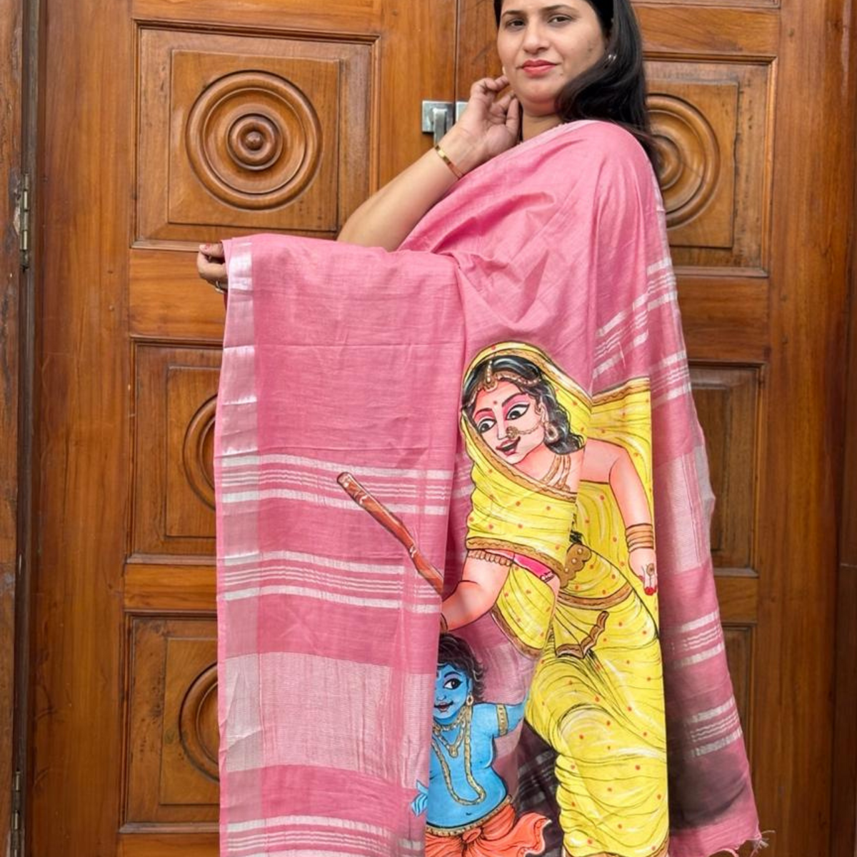Hand-Painting Saree (Bal-Krishna)
