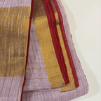 Pure Linen Check Saree (Lavender)