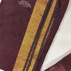 Pure Linen Handloom Saree (Maroon)