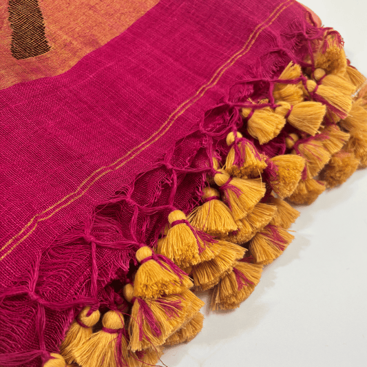 Pure Jayshree Linen Saree (Paithani Motif)