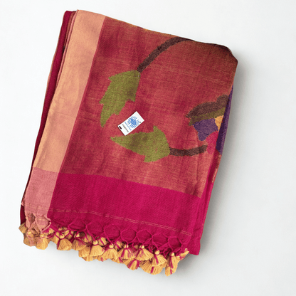 Pure Jayshree Linen Saree (Paithani Motif)