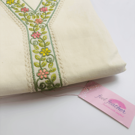 White Unstitched Suit (Floral)