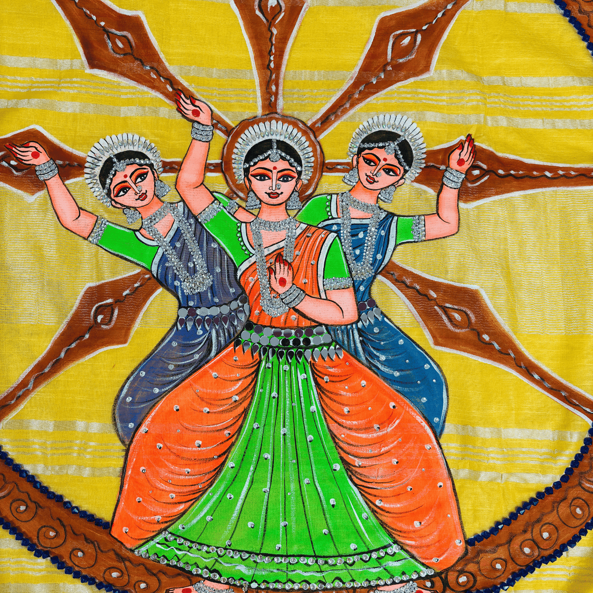 Yellow Hand Painting Saree