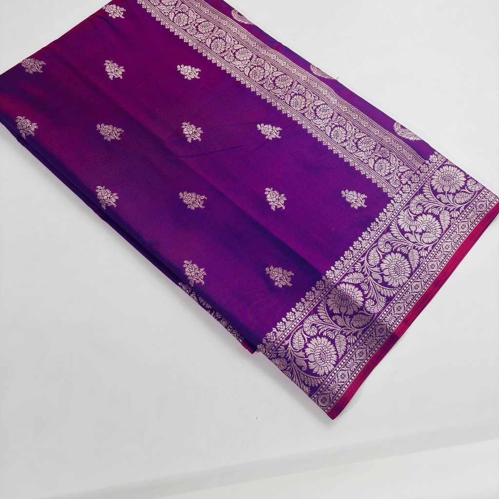 Premium Banarasi Silk Saree (Purple)