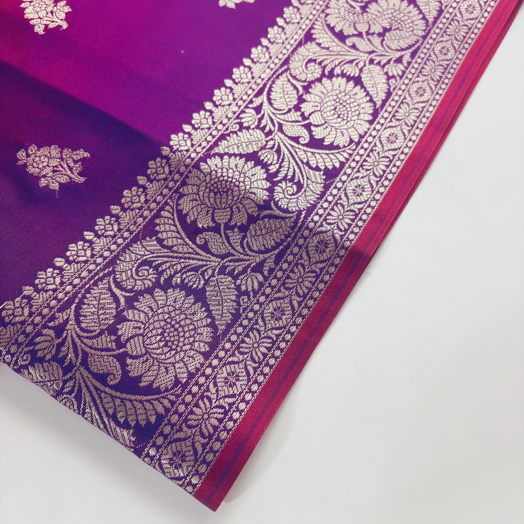 Premium Banarasi Silk Saree (Purple)