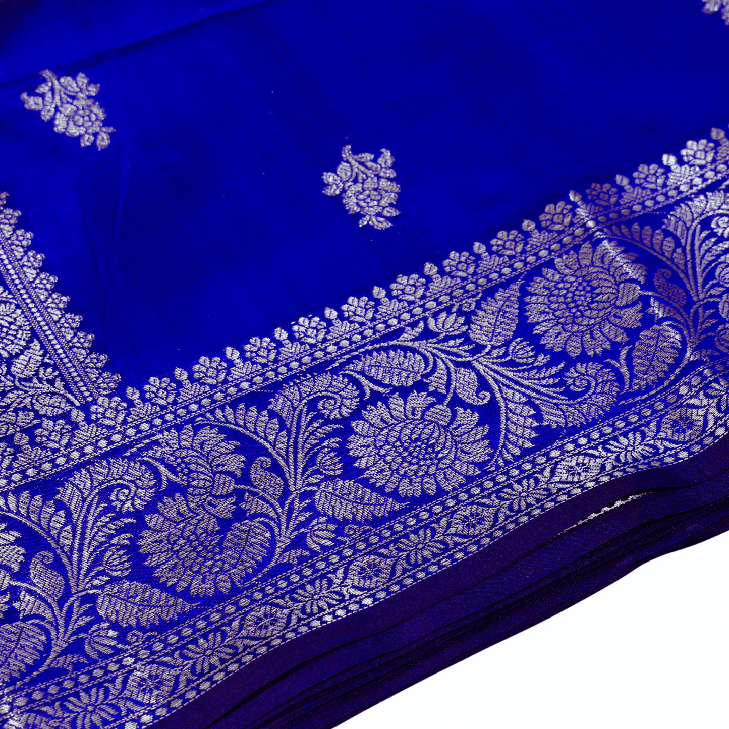 Blue Katan Silk Saree