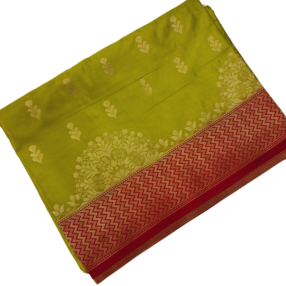 Neon Green Pure Banarasi Silk Saree