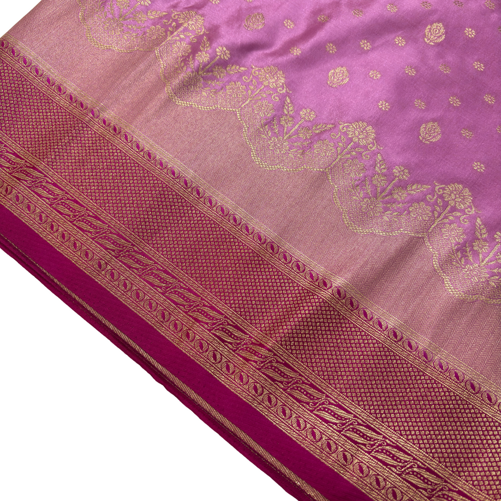 Premium Lavender Banarasi Silk Saree