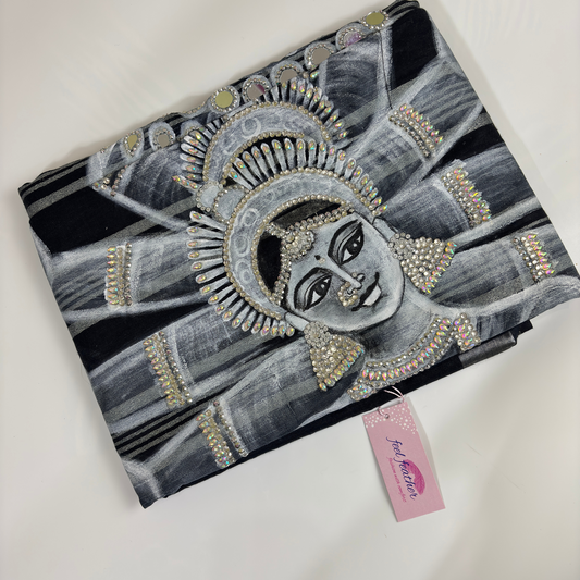 Hand-Painting Saree (Black)
