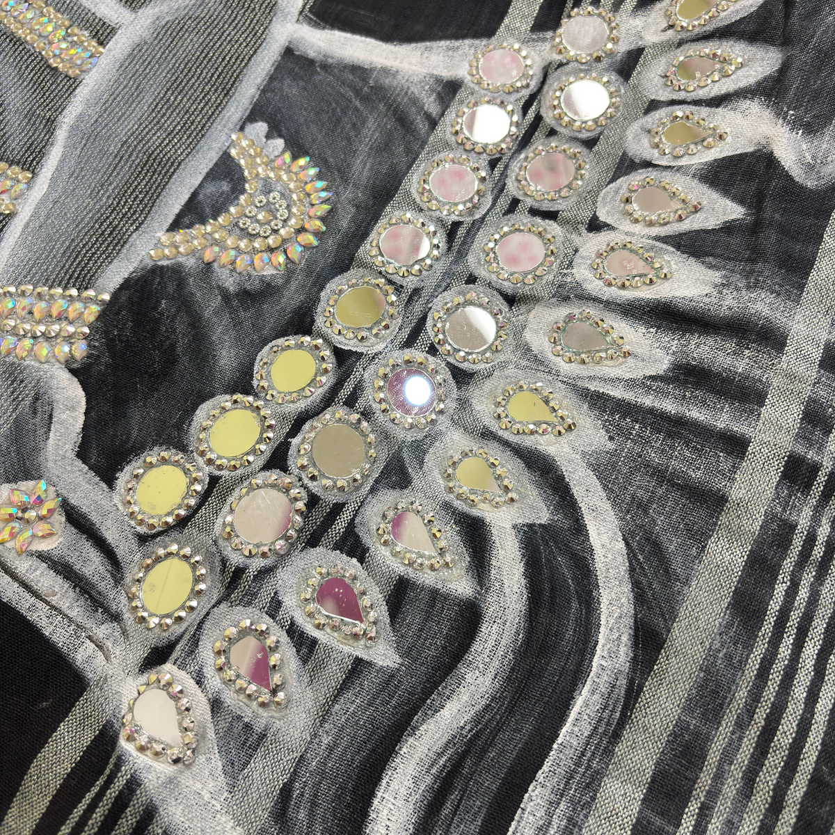 Hand-Painting Saree (Black) Made to Order Only