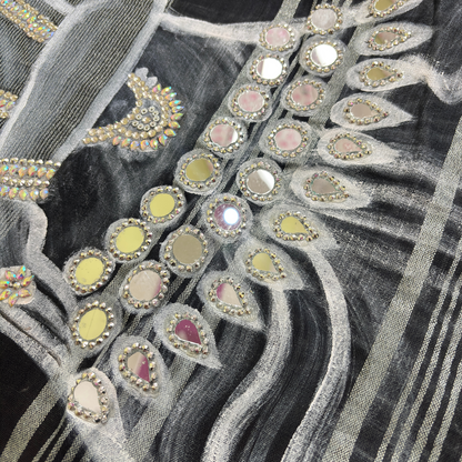 Hand-Painting Saree (Black)