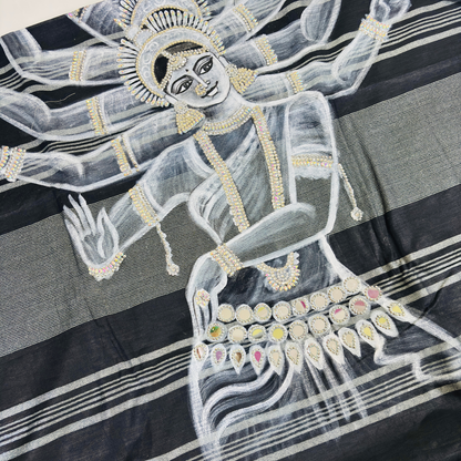 Hand-Painting Saree (Black)