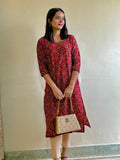 Ajrakh Hand-Block Print Kurta (Red)