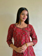 Ajrakh Hand-Block Print Kurta (Red)