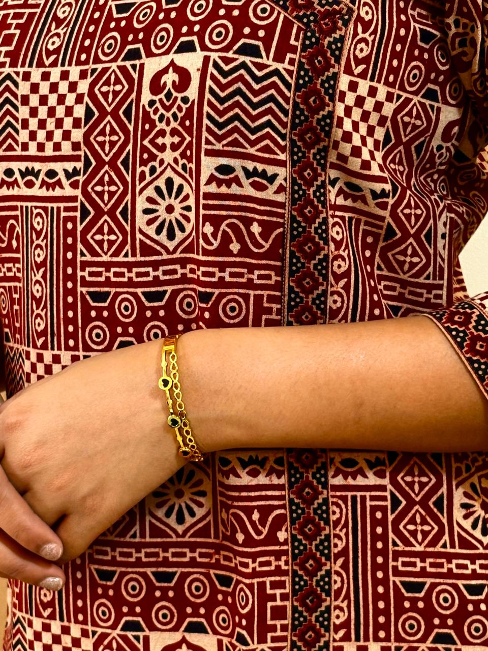 Ajrakh Hand-Block Print Kurta (Beige)