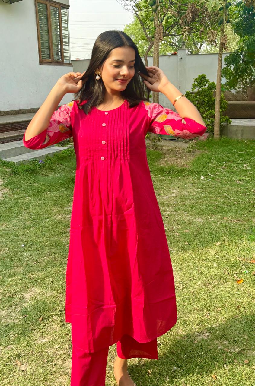 Pink Embroidery Co-Ord Set