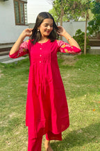 Pink Embroidery Co-Ord Set