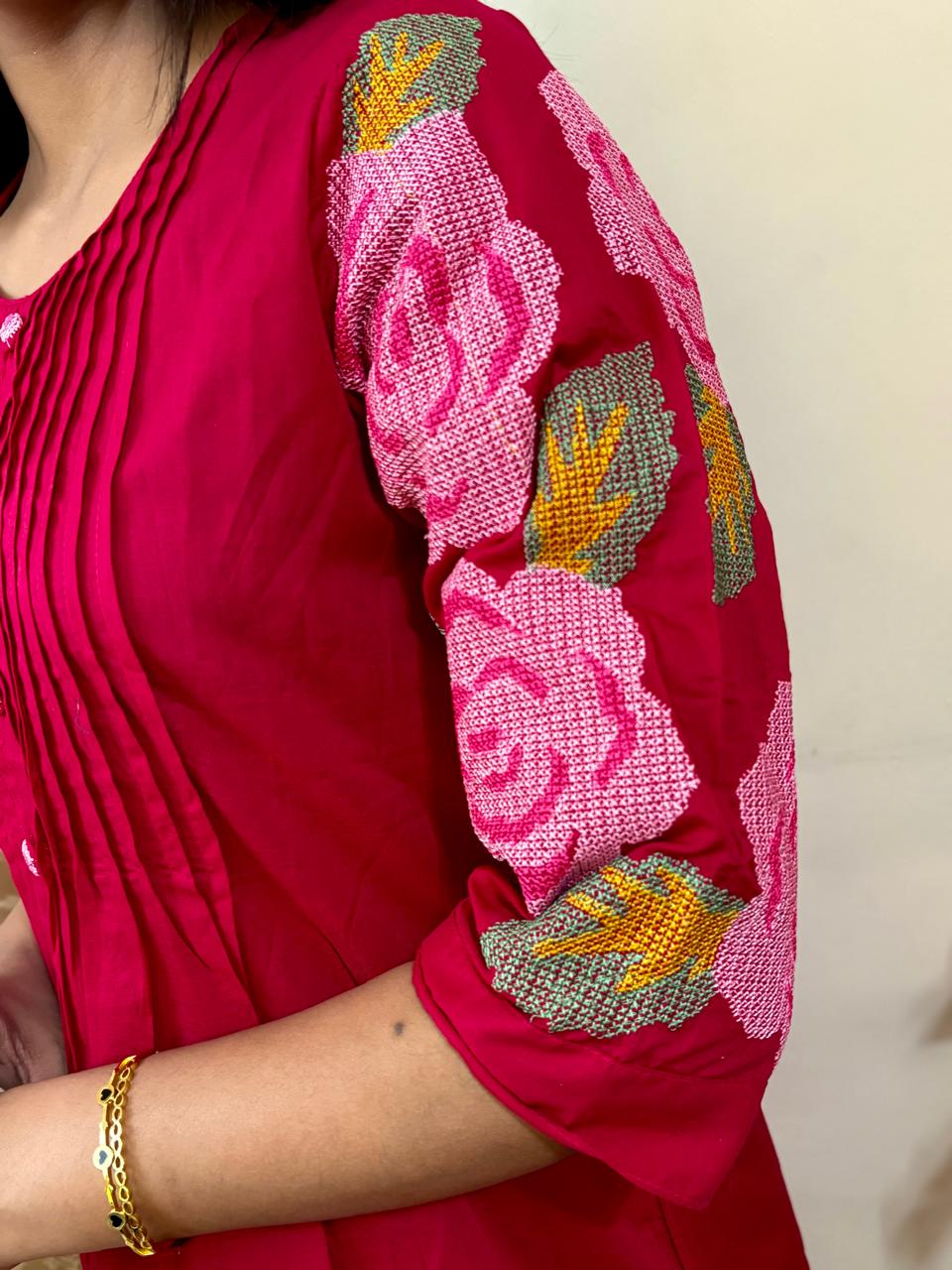 Pink Embroidery Co-Ord Set