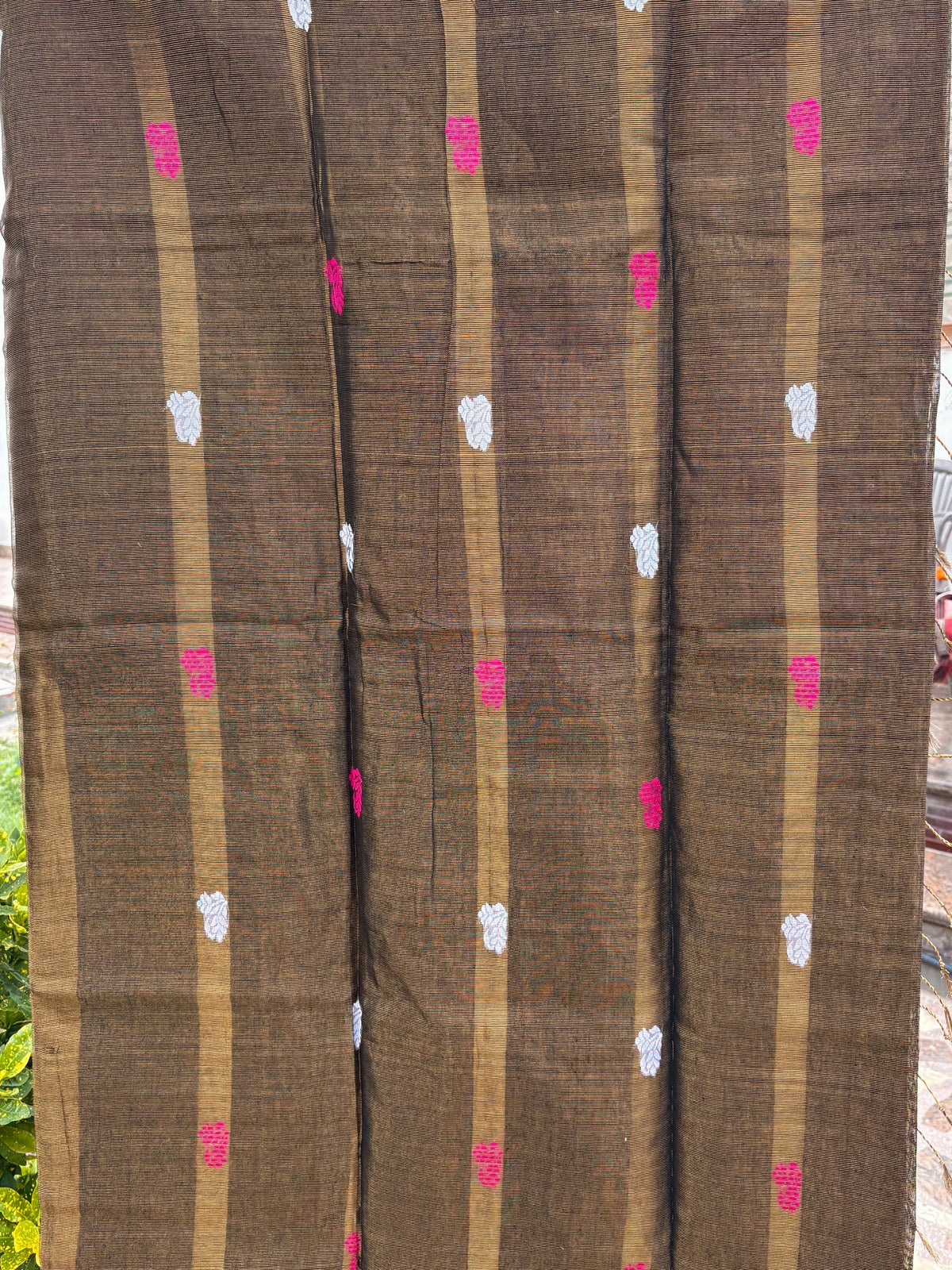 Tissue Linen Saree (Coffee Brown)