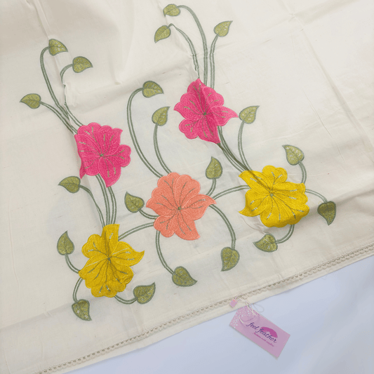 White Unstitched Suit (Floral)