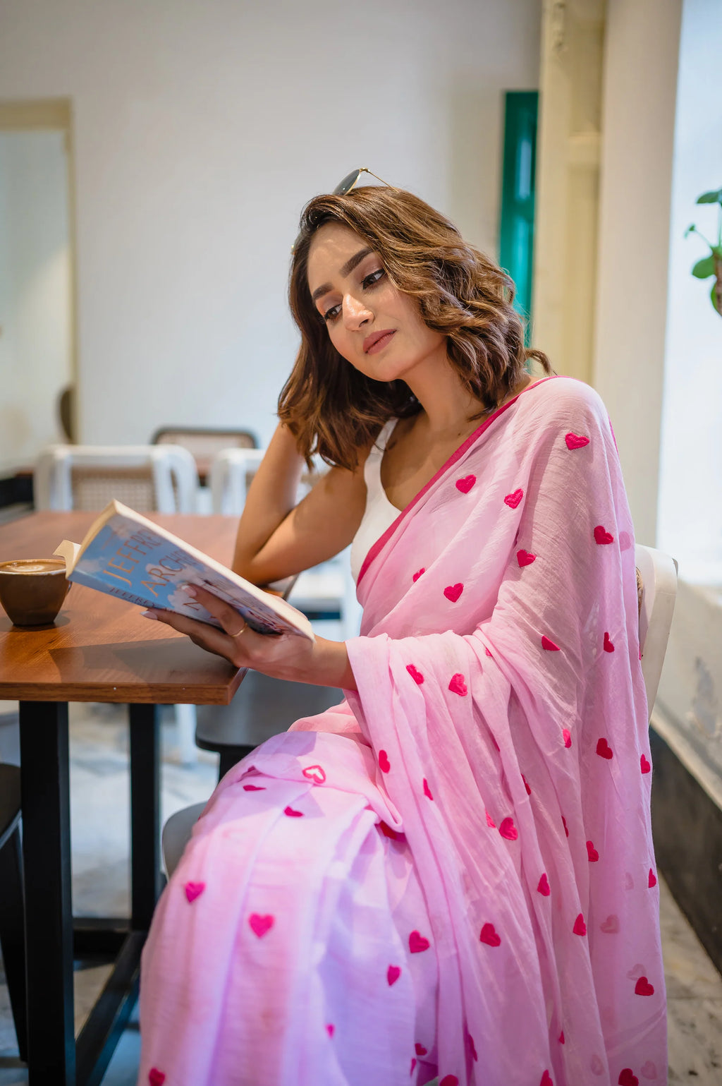 Pure 120 Count Mul Cotton Saree (Pink)