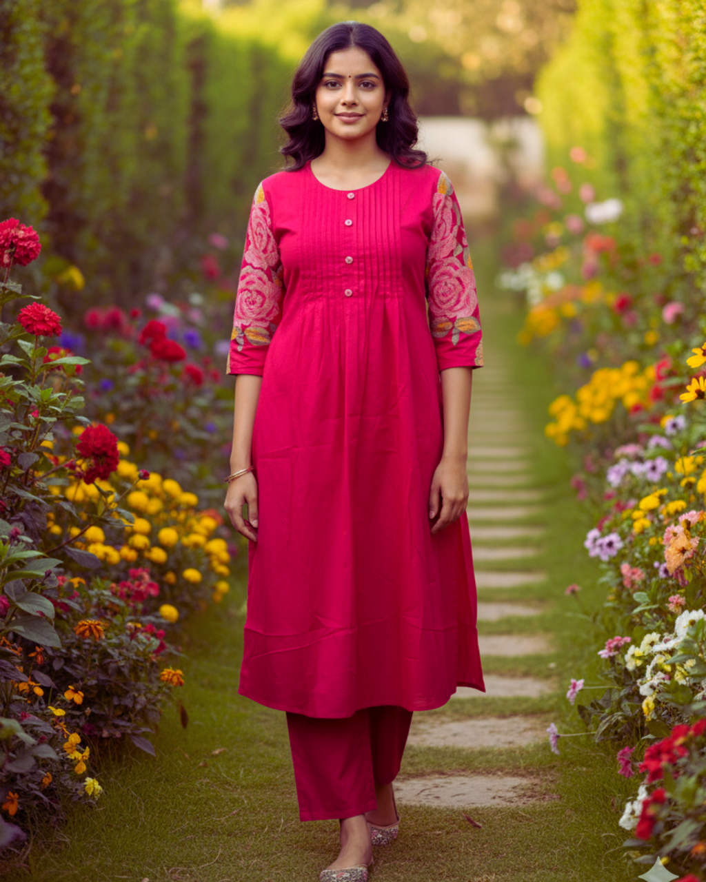 Pink Embroidery Co-Ord Set