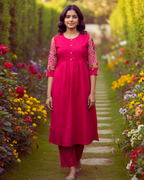 Pink Embroidery Co-Ord Set