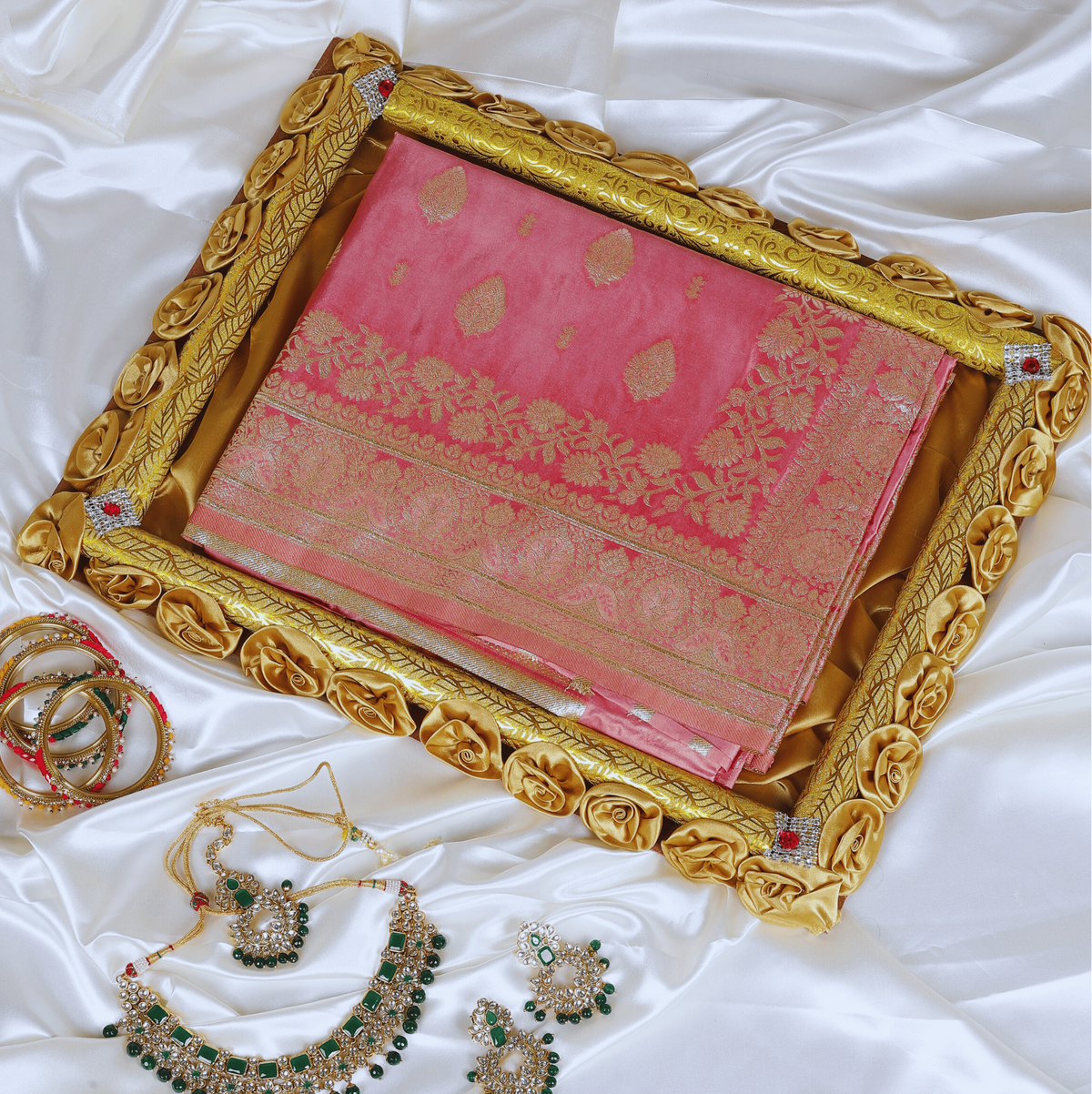 Pure Banarasi Banarasi Silk Saree (Pink)