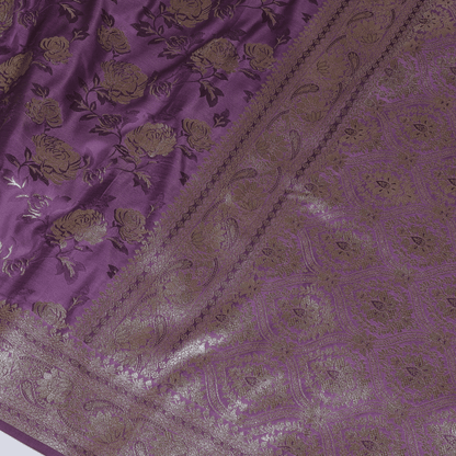 Mashru Silk Saree with Zari Weaving (Lavender)