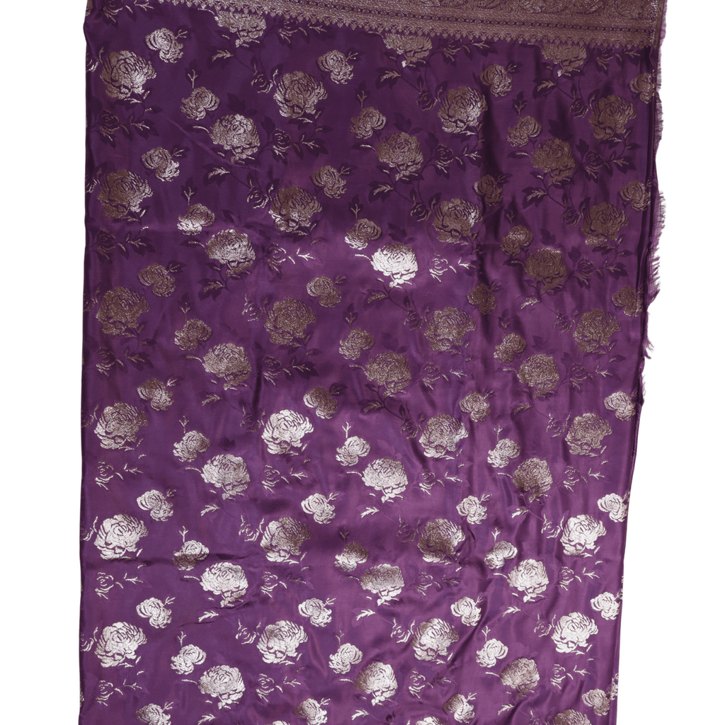 Mashru Silk Saree with Zari Weaving (Lavender)