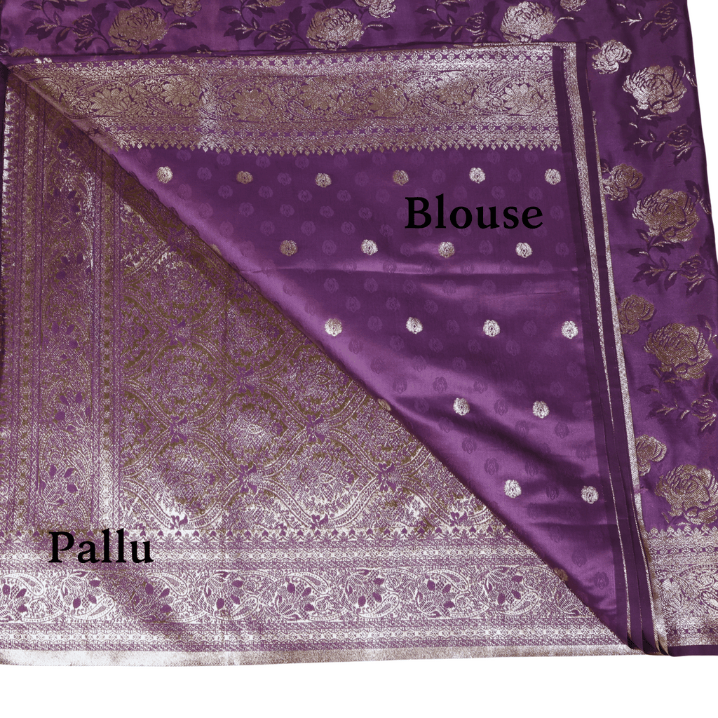 Mashru Silk Saree with Zari Weaving (Lavender)