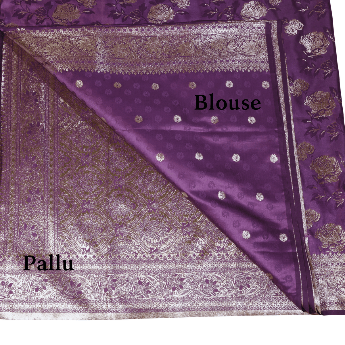 Mashru Silk Saree with Zari Weaving (Lavender)