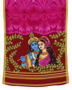 Radha Krishna Theme Hand - Painted Saree (Made to Order Only)