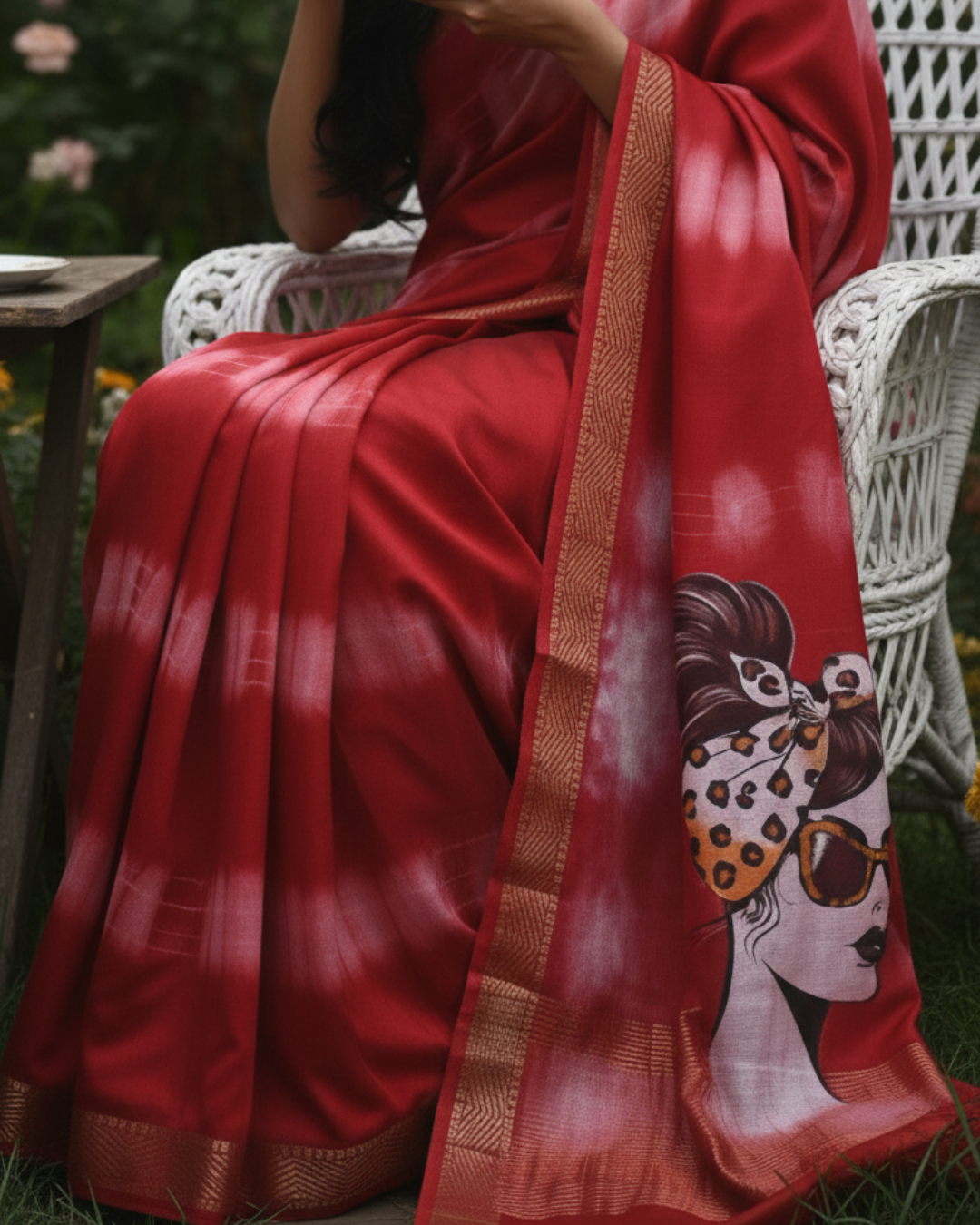Modern Hand Painted Maheshwari Silk Saree - Feel Feather