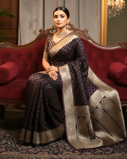 Royal Maroon Banarasi Silk Saree