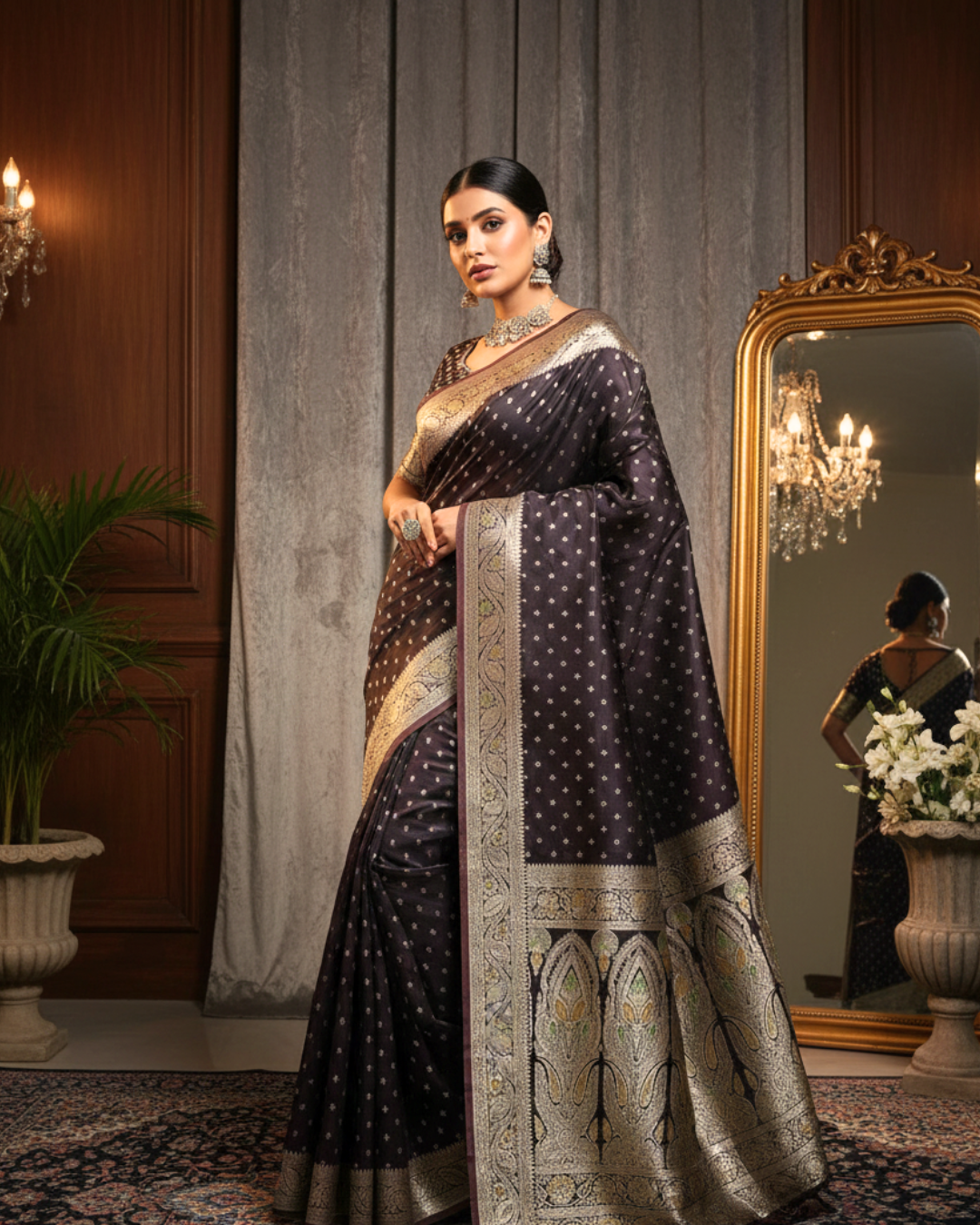 Royal Maroon Banarasi Silk Saree