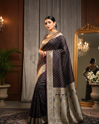 Royal Maroon Banarasi Silk Saree