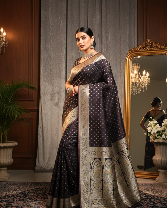 Royal Maroon Banarasi Silk Saree