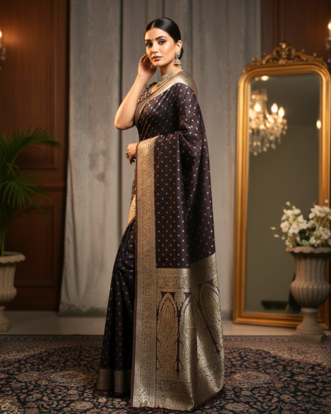 Royal Maroon Banarasi Silk Saree