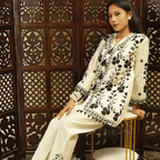 Pure Cotton Co-Ord Set (Black Embroidered)