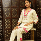 White chikankari Co-ord Set