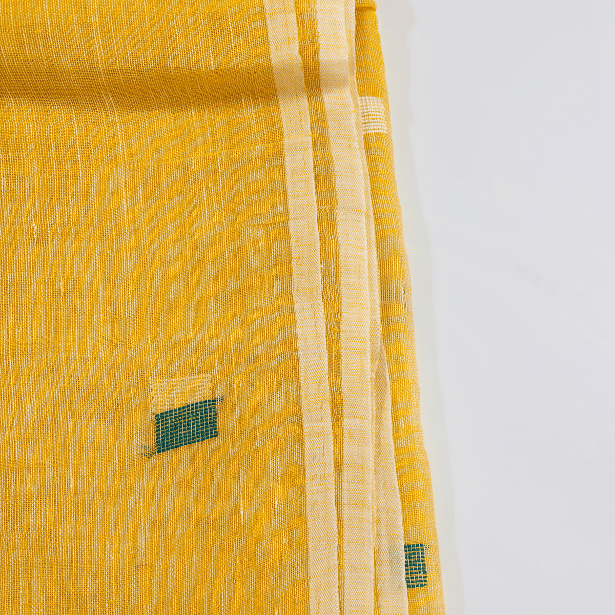 Pure Jayshree Linen Saree (Yellow)