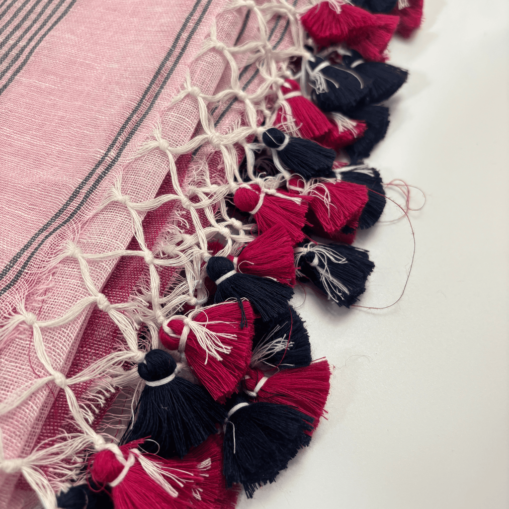 Pure Jayshree Linen Saree (Pink)