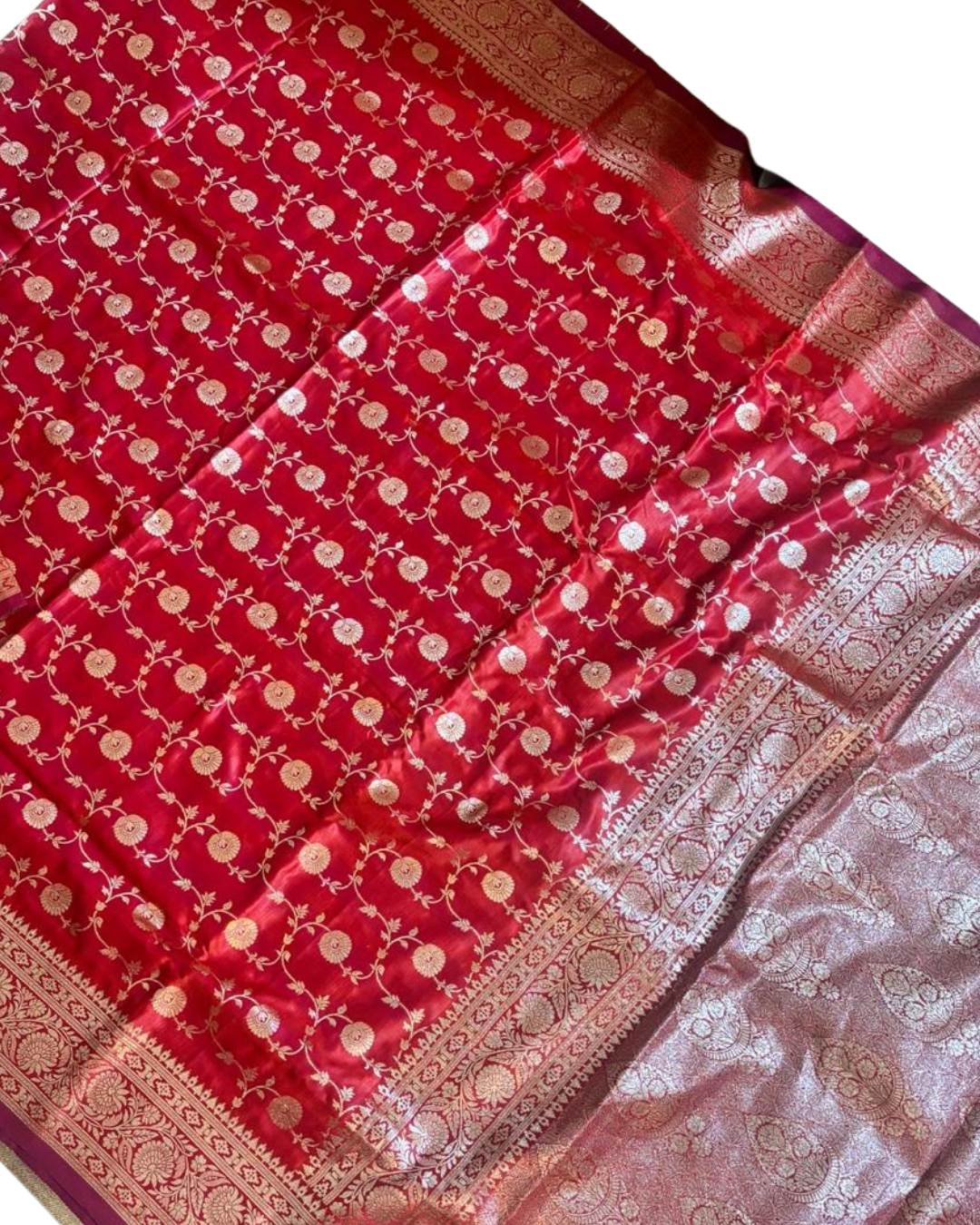 Rich Red Banarasi Silk Saree